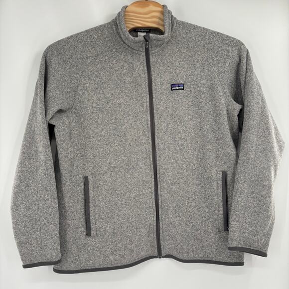 Patagonia Mens XL Solid Gray Full Zip Soft Fleece Long Sleeve Sweater - Picture 4 of 5